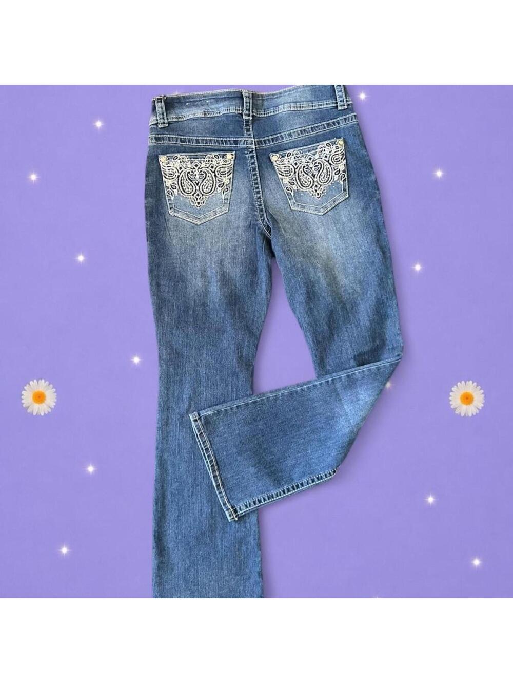 American Vintage Vintage Y2K Copper Flesh Fairycore Boho Flare Jeans Size 10 🤍